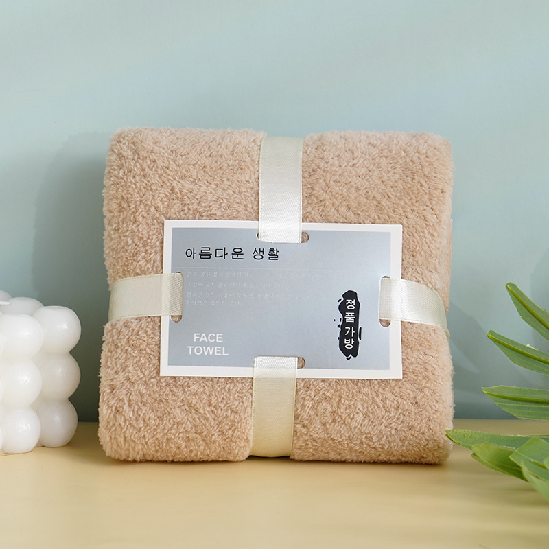 Coral Fleece Face Towels Absorbent Square Gift For Wedding_voghion.com