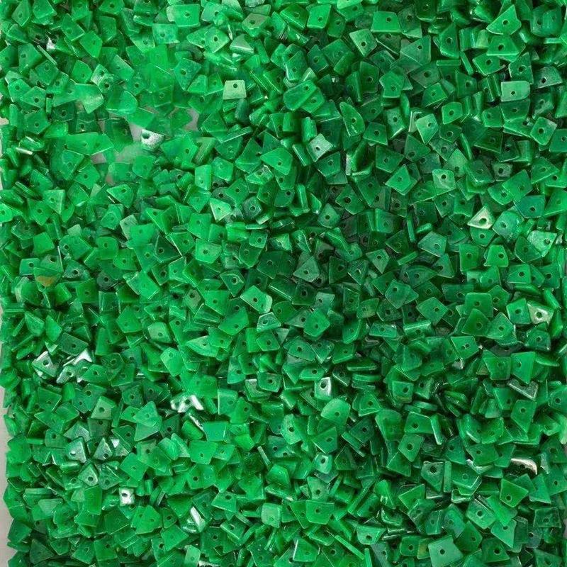 满绿优化干青随型碎石散珠手工编织手链DIY饰品配件玉 碎石碎片