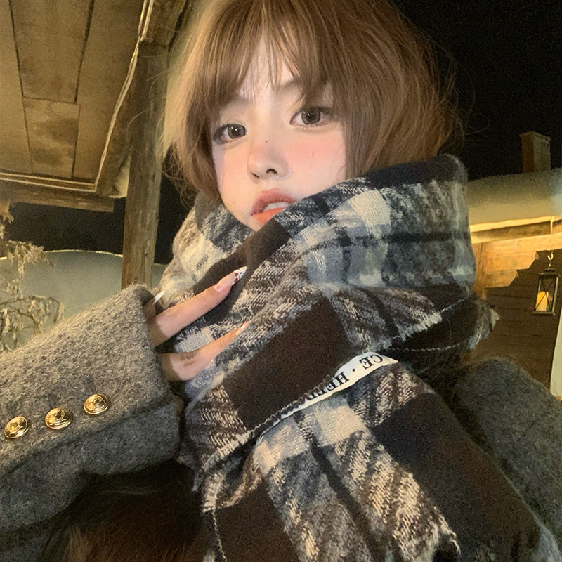 2025新款围巾女秋冬季美拉德渐变加厚保暖围脖氛围感百搭毛绒冬天|undefined