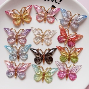 Bronzing gradient butterfly diy jewelry accessories simulation diy butterfly mobile phone shell shoe flower accessories material wholesale