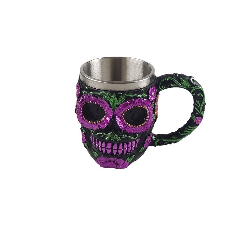 Comercio exterior de acero inoxidable cráneo copa de vino personalidad retro Ghost Head cerveza Copa Halloween horror copa de vino adornos