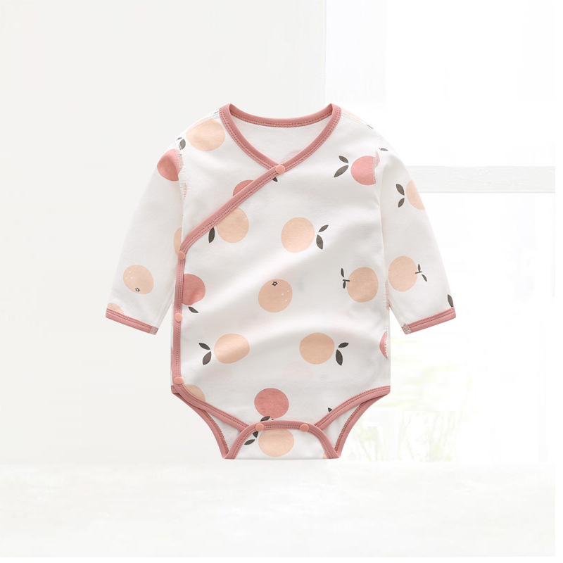 Nuevo 2023 bebé mono primavera y otoño puro algodón bebé mameluco ropa completa sin hueso split vaina mameluco