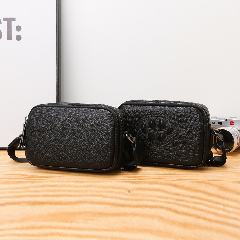 Factory Direct Sales Cross-Border New Model Genuine Leather Men's Shoulder Bag with Crocodile Pattern, Casual Portable Large-Capacity Cowhide Crossbody Bag Factory Direct Sales Cross-Border New Model Genuine Leather Men's Shoulder Bag with Crocodile Pattern, Casual Portable Large-Capacity Cowhide Crossbody Bag