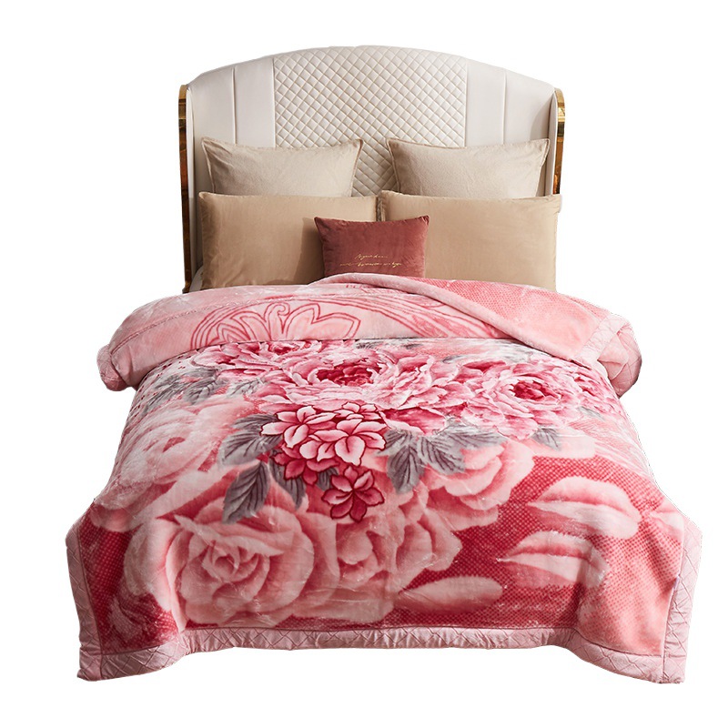 시니어 라셀 담요 더블 두꺼운 따뜻한 겨울 하이엔드 더블 웨딩 10 진 담요 퀼트