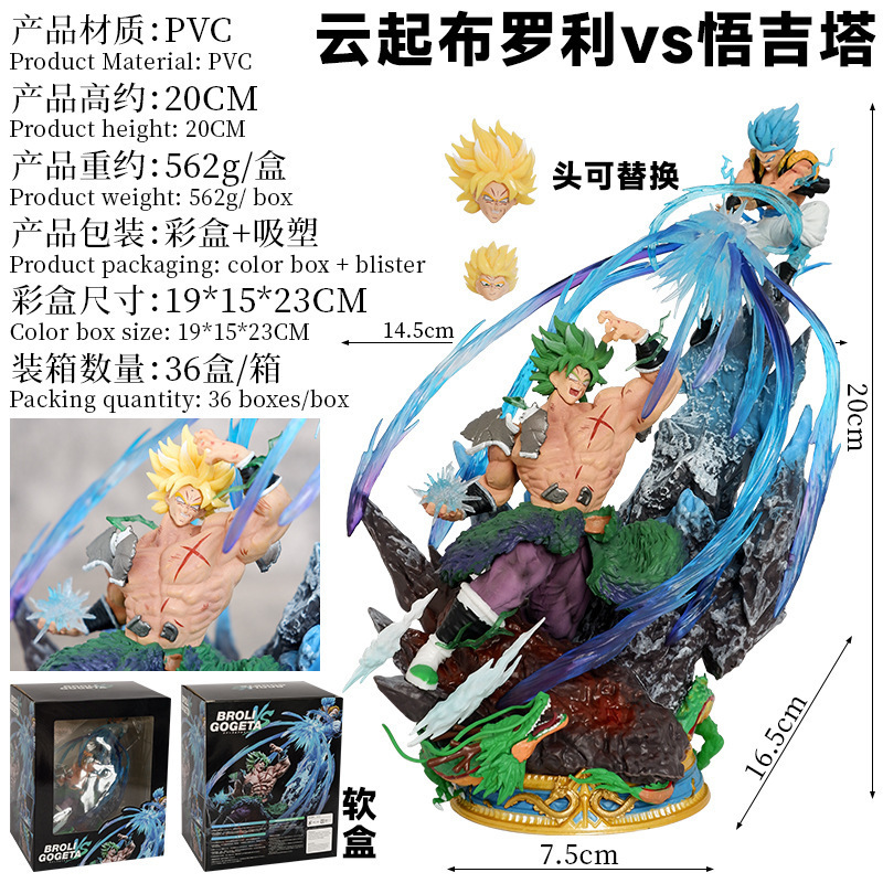 七龙珠GK云起布罗利VS悟吉塔悟空贝吉塔赛亚人动漫雕像模型摆件|undefined