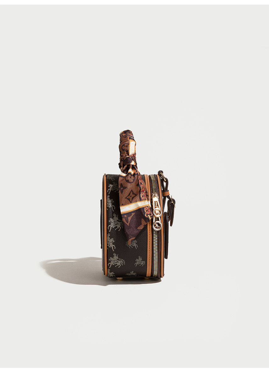 Genți de damă de lux 2023, geantă rotundă cu imprimeu retro pentru tort, de nișă franceză, geantă de damă cu umăr larg, geantă crossbody_voghion.com