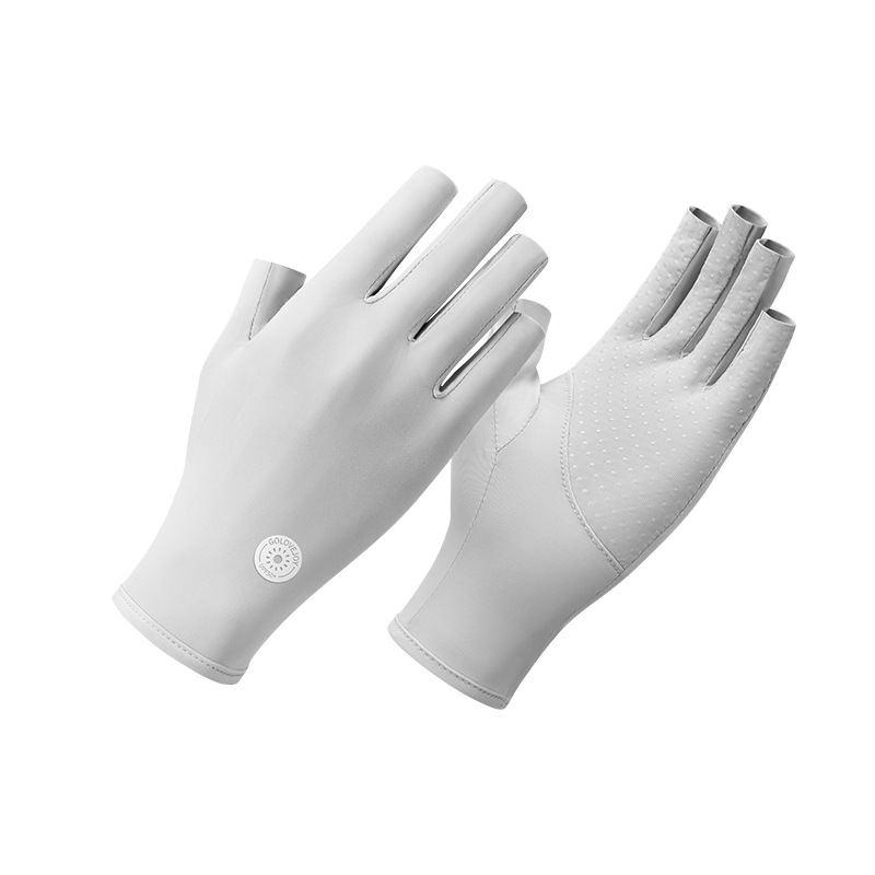 Ice silk sunscreen riding summer outdoor sports, thin breathable half finger gloves for driving, ice sensitive and UV_voghion.com