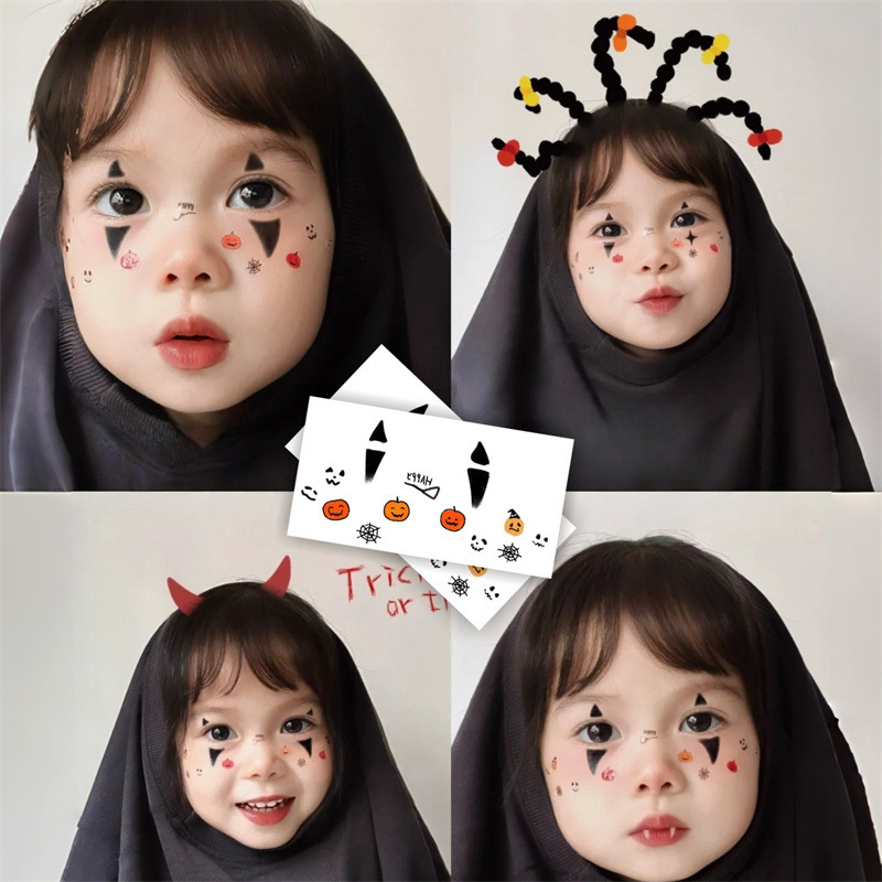 Children's Cartoon Halloween Makeup Stickers Imitation Makeup Little Cute Ghost Cartoon Creative Face Stickers Disposable Tattoo Stickers Children's Cartoon Halloween Makeup Stickers Imitation Makeup Little Cute Ghost Cartoon Creative Face Stickers Disposable Tattoo Stickers