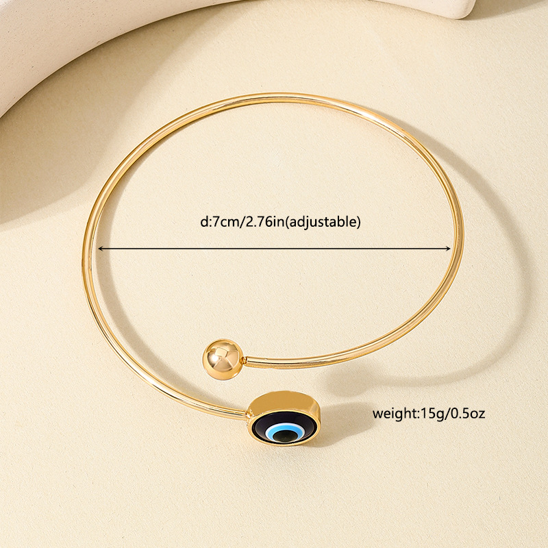 1 estilo europeo y americano personalidad creativa metal diablo ojo alrededor de la abertura ajustable brazalete de mujer