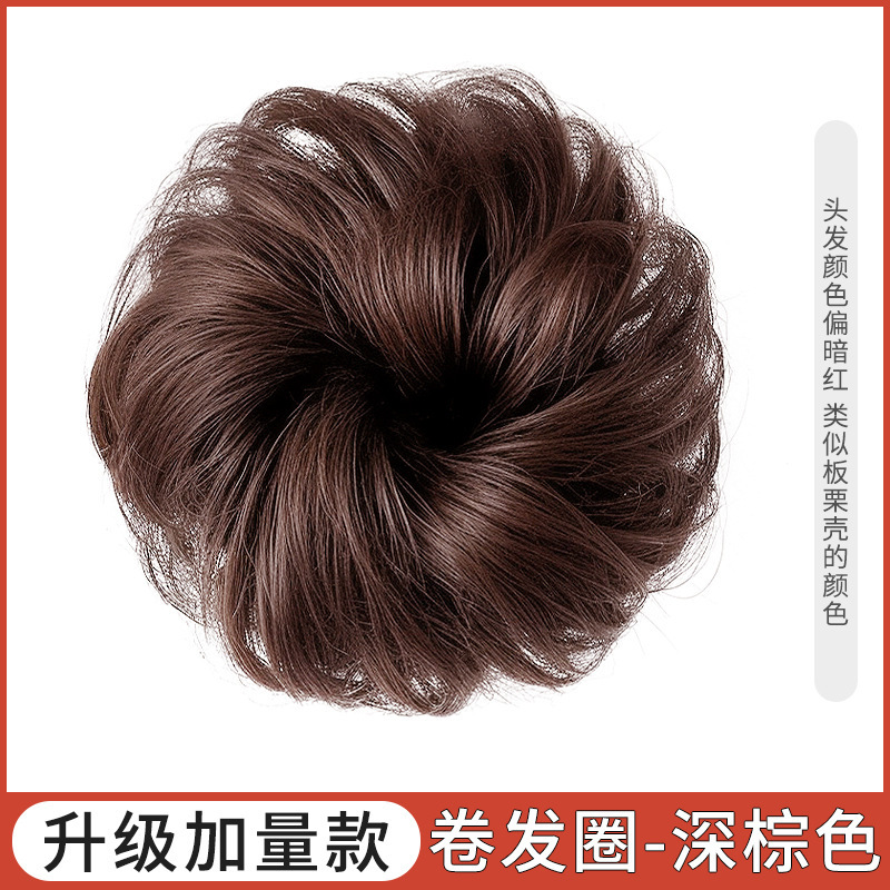仿真发低丸子头假发发圈盘发发包古风假发包花苞头全真人发蓬松|undefined