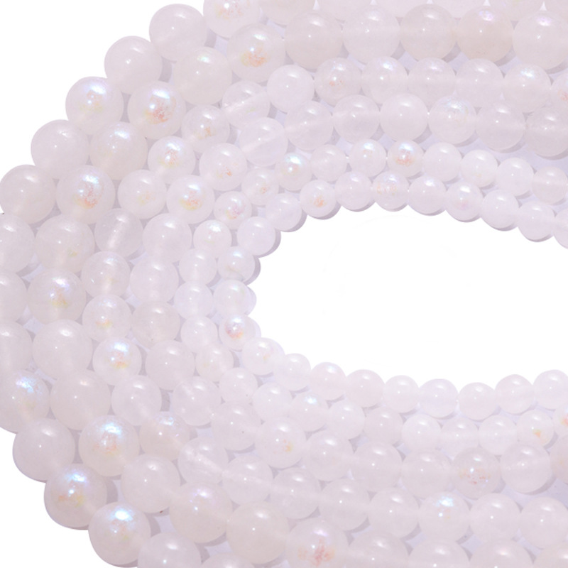 Natural White Moonstone Optimized Loose Beads Hand Beading Semi-finished Accessories display picture 5