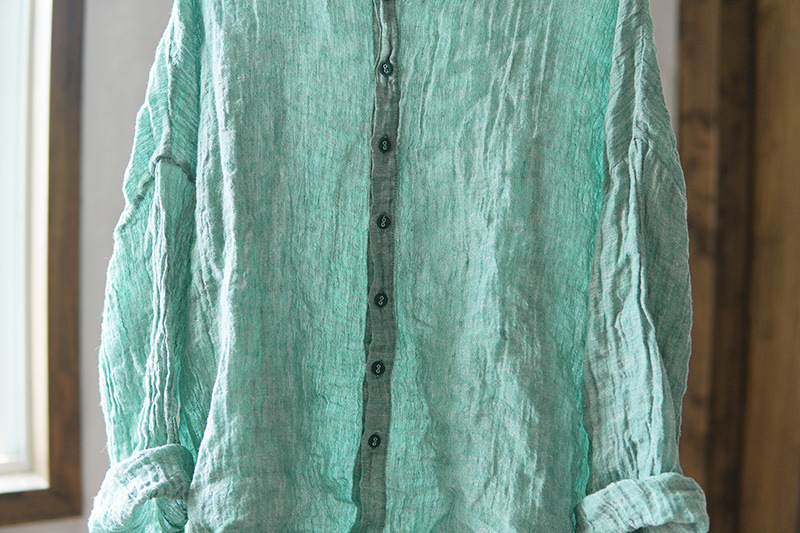 276 Color-woven Linen Breathable And Non-transparent Hand-embroidered Thread Sun-protective Shirt Jacket Women's Top_ecoleips.com