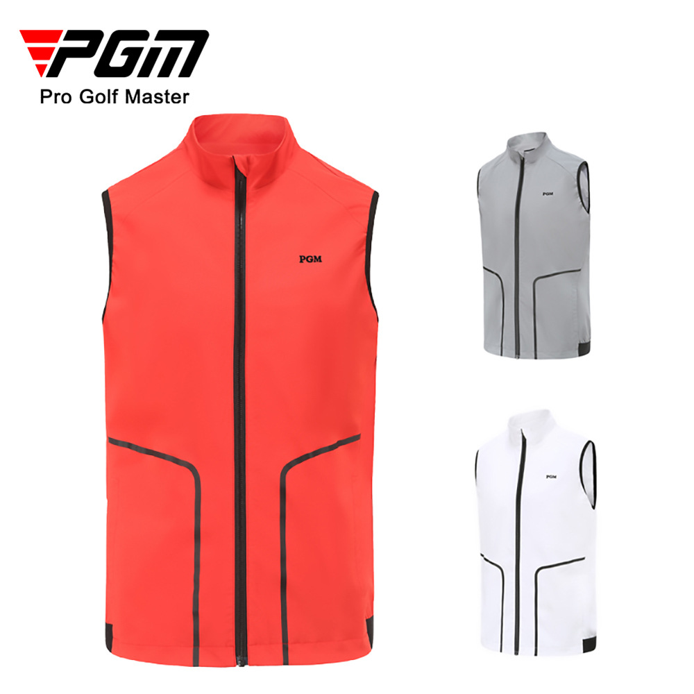 Áo vest golf nam PGM dạng gile không tay, chất liệu co giãn thoáng khí — Vest Nam YF363 [màu trắng], Vest Nam YF363 [xám], Vest Nam YF363 [màu đỏ]