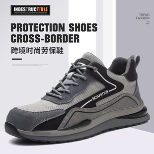 Cross-Border low-side flying woven work safety shoes for site logistics anti-smashing anti-collision protective shoes breathable wear-resistant labor protection shoes