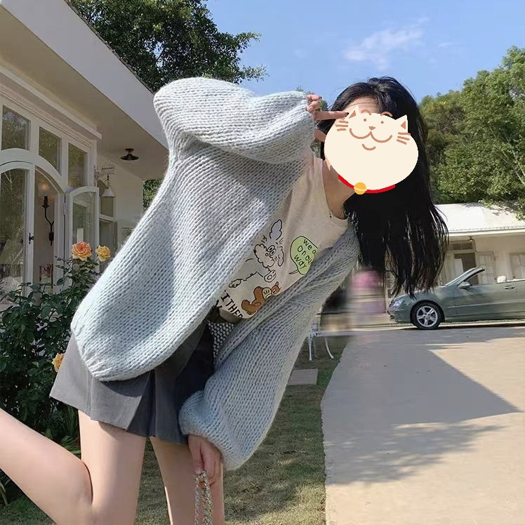 Korean-style loose-fit knitted cardigan, soft and slimming, casual and versatile, thin sweater for early autumn Korean-style loose-fit knitted cardigan, soft and slimming, casual and versatile, thin sweater for early autumn