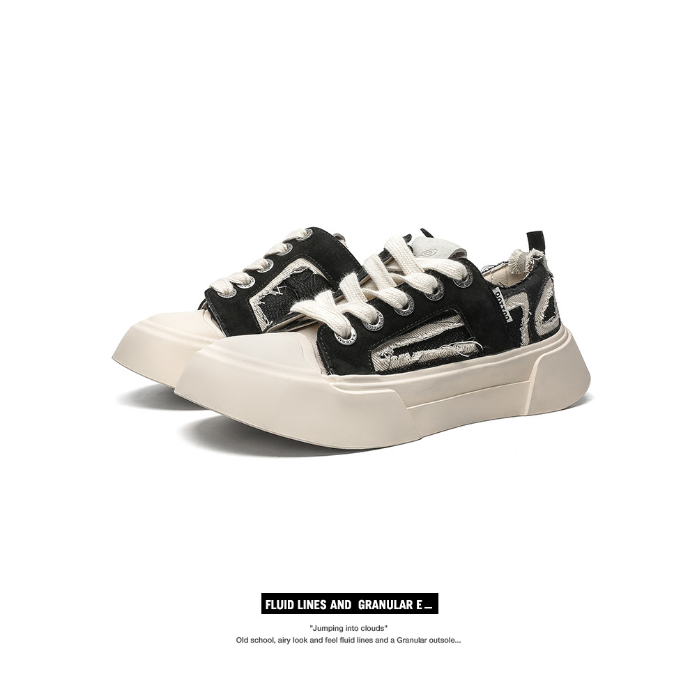 [Star Same Model] Niche Design Platform Canvas Shoes Breathable Men's and Women's Low-top Casual All-match Board Shoes National Fashion