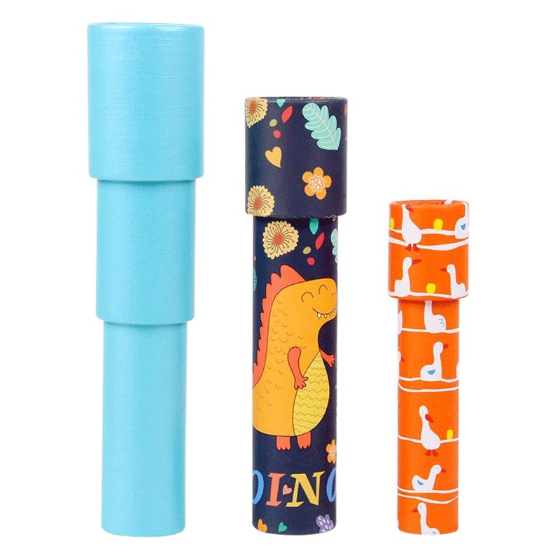 Cross-Border Wholesale Kaleidoscope Large and Small Educational Toys Paper Cartoon Kaleidoscope Night Market Stall Supply Kaleidoscope