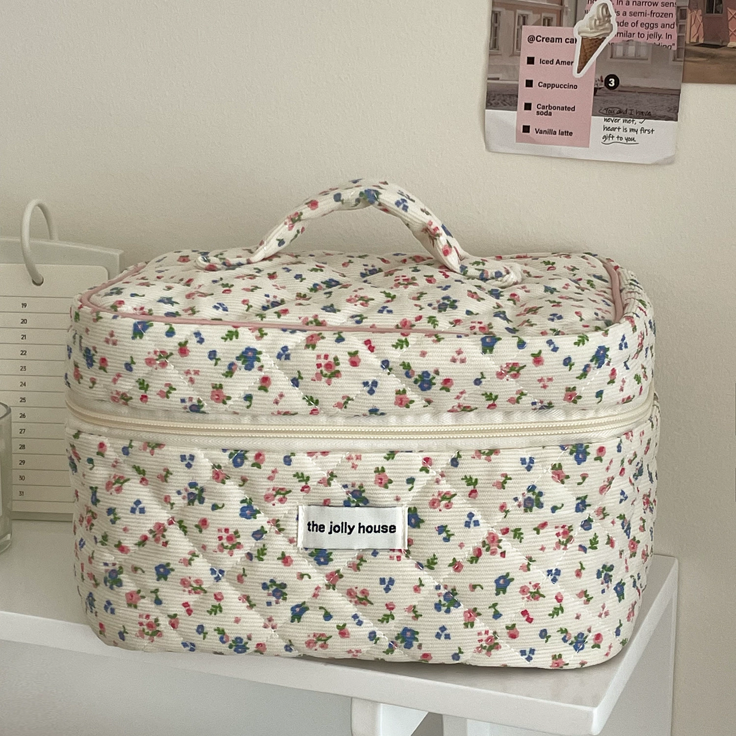 Fresh cute cosmetic bag, handheld organizer bag