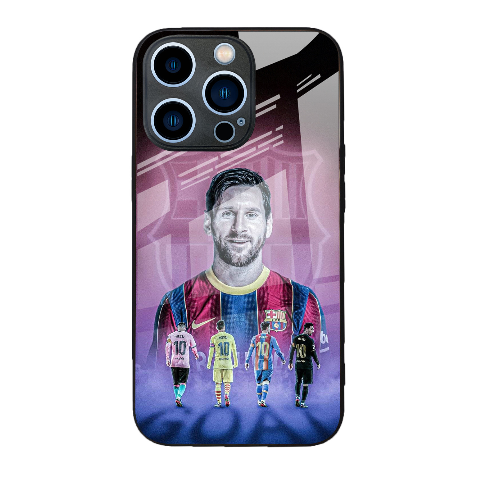 Funda de teléfono de cristal para iPhone 17 Pro Max con diseño de Messi de la Copa Mundial, para fanáticos del fútbol, compatible con iPhone 16 Pro y 13, antihuellas.