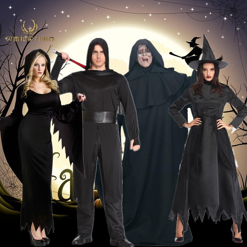 Clearance Offer Halloween Adult Night Walker Wandering Soul Female Ghost Female Witch Demon Male Wizard Costume