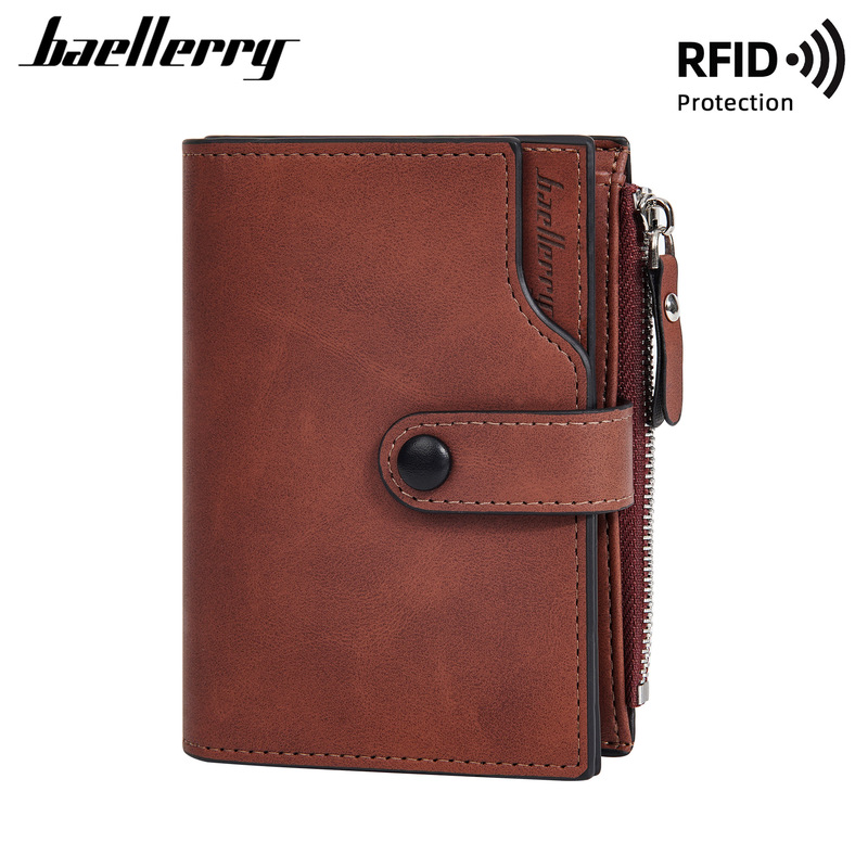 Cross-border Men's Short Wallet baellerry New Business RFID Trifold Zipper Wallet Simple Coin Purse Cross-border Men's Short Wallet baellerry New Business RFID Trifold Zipper Wallet Simple Coin Purse