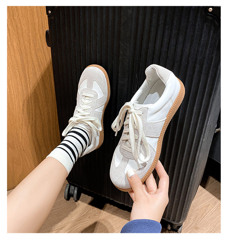 Giày sneaker nữ da thật cổ thấp phong cách tối giản, đế cao su chống trượt — V2 lót nhung, V2 một lớp bên trong chi tiết 14