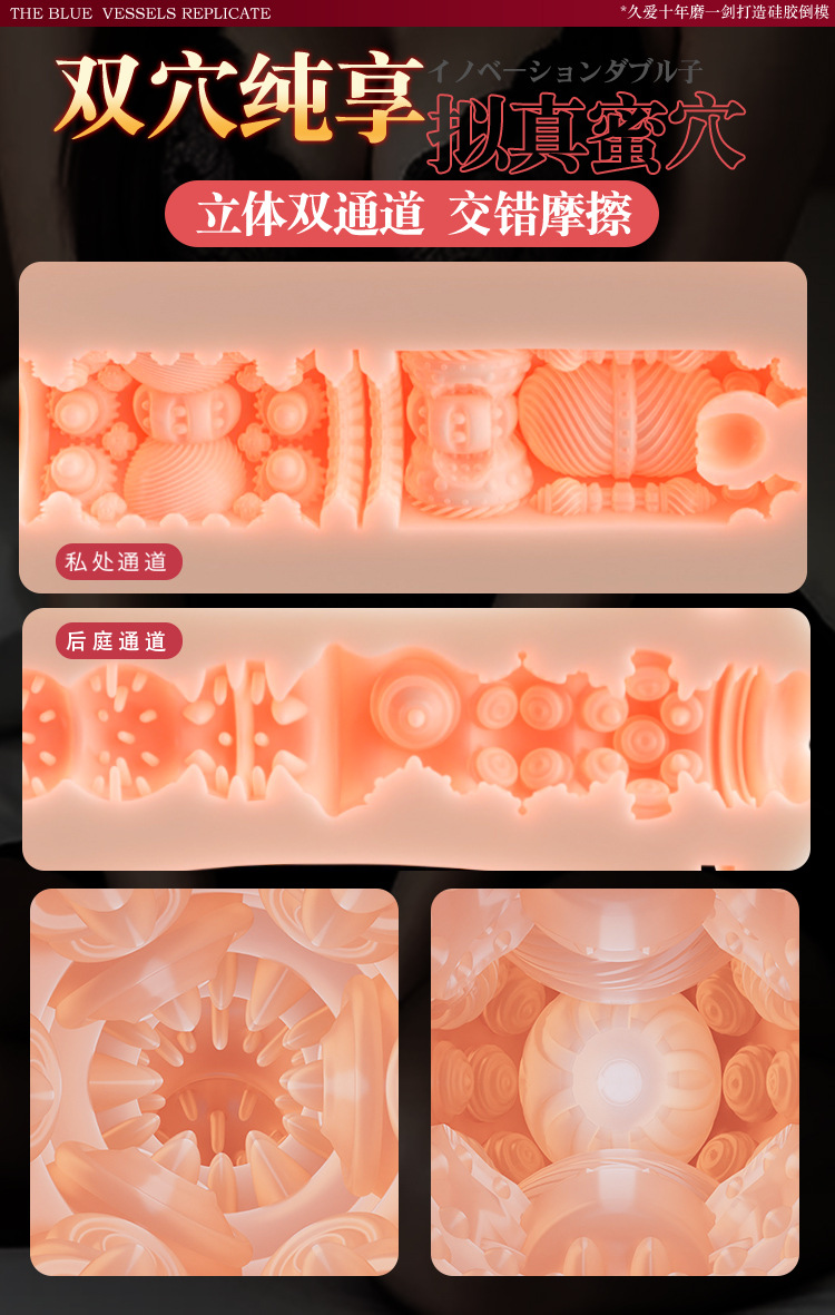 Silicone Male Masturbator with Large Hip Design, Manual Adult Toy, Skin Tone — detail image 14