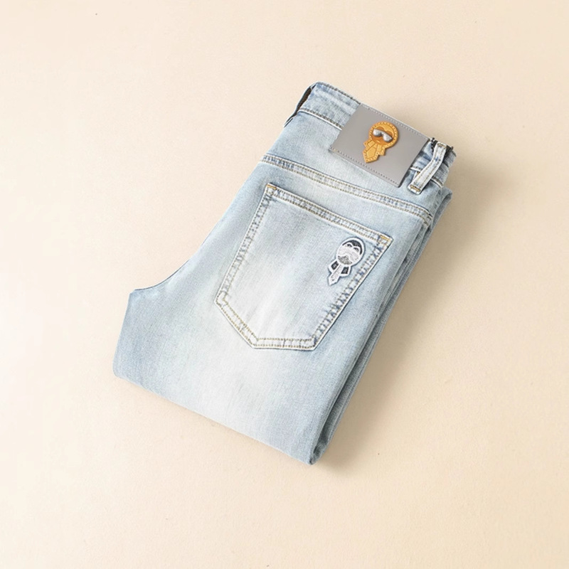 2025 European Station New Lafayette Men's Retro Style Jeans Washed Non-Fading Long Pants Factory Direct Sale