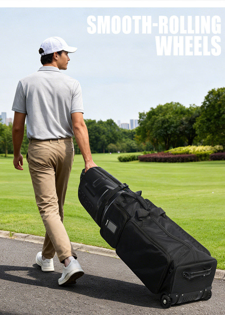 Túi đựng gậy golf PGM vỏ cứng ABS, có bánh xe kéo, chống nước, gấp gọn, kèm khóa số — Ba lô hàng không màu đen [Vỏ cứng ABS/Mũ gấp gọn/Có khóa số] HKB020 chi tiết 13