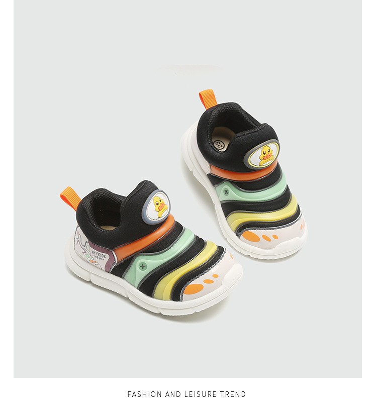 Scarpe da ginnastica Caterpillar antiscivolo e traspiranti da bambino di marca Little Yellow Duck, leggere per ragazze, primavera e autunno_voghion.com