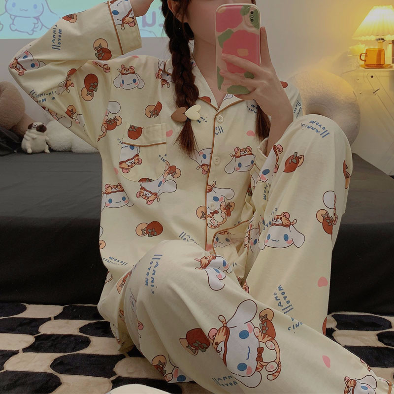 工場卸売りpyjamas日系アニメ布丁犬パジャマ女春秋綿長袖長ズボンカバー対外貿易|undefined