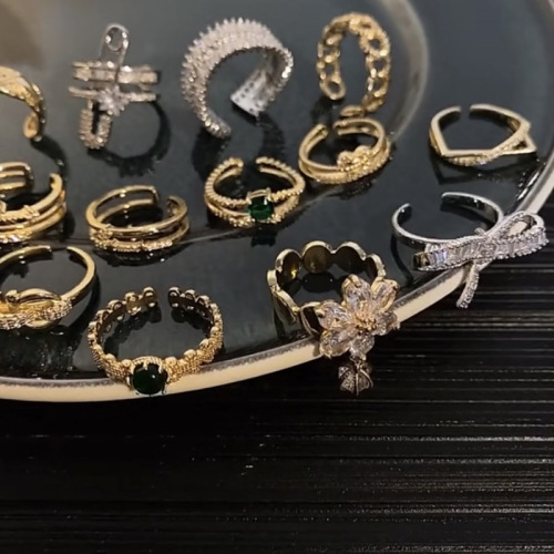 European and American ins style open ring women's high-end personalized pearl index ring niche design hand jewelry