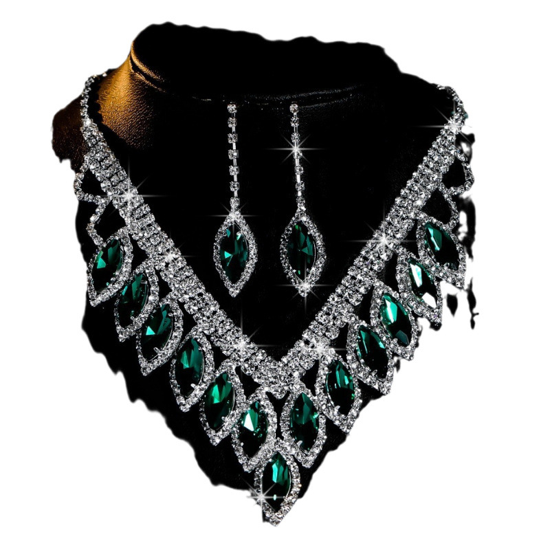 bride necklace set earring jewelry set banquet dress set necklace fashionable all match exquisite jewelry_voghion.com