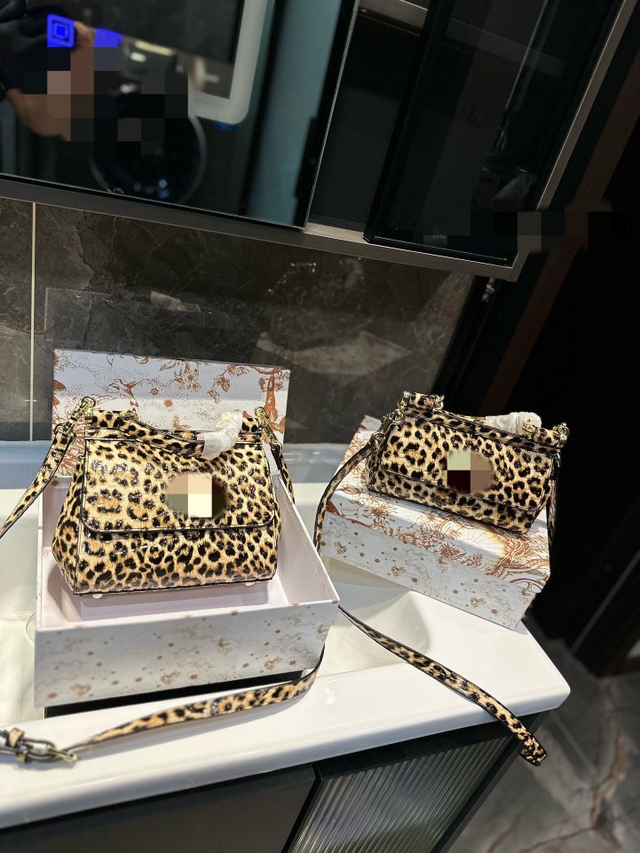 24夏季新款豹纹工厂直批外贸DG高级手提包斜挎包铂金包百搭时尚