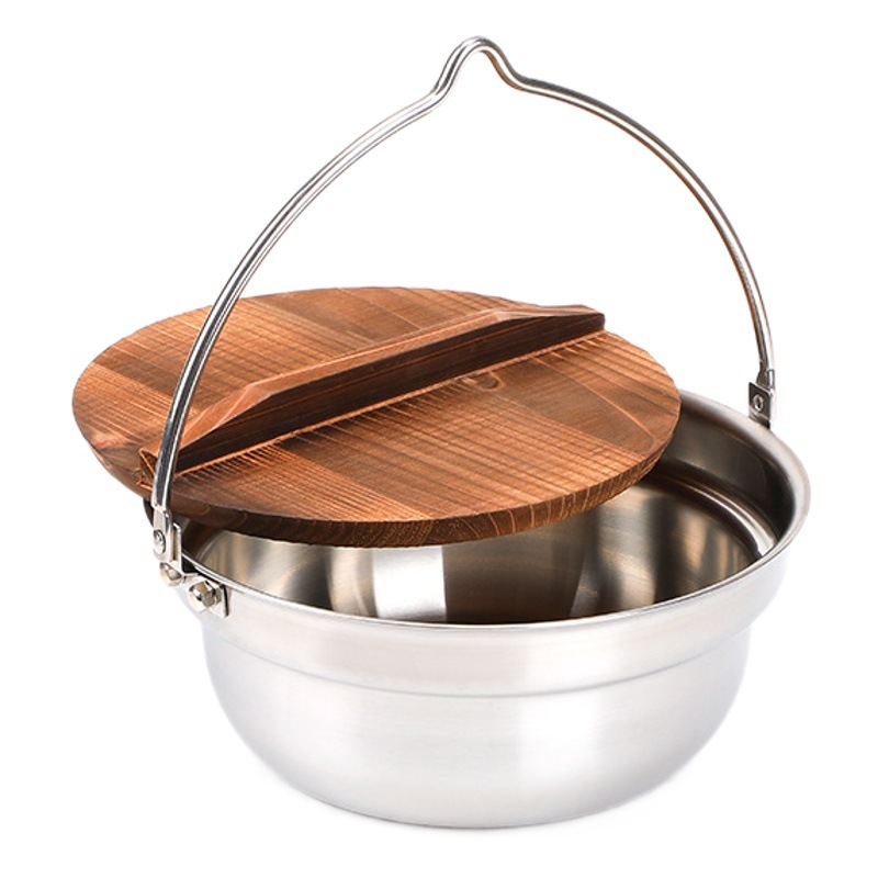 新型吊鍋 アウトドア焚き火で茶を煎る ステンレス鍋 多機能鍋 煮込み鍋 スープ鍋 ホットポット キャンプ用