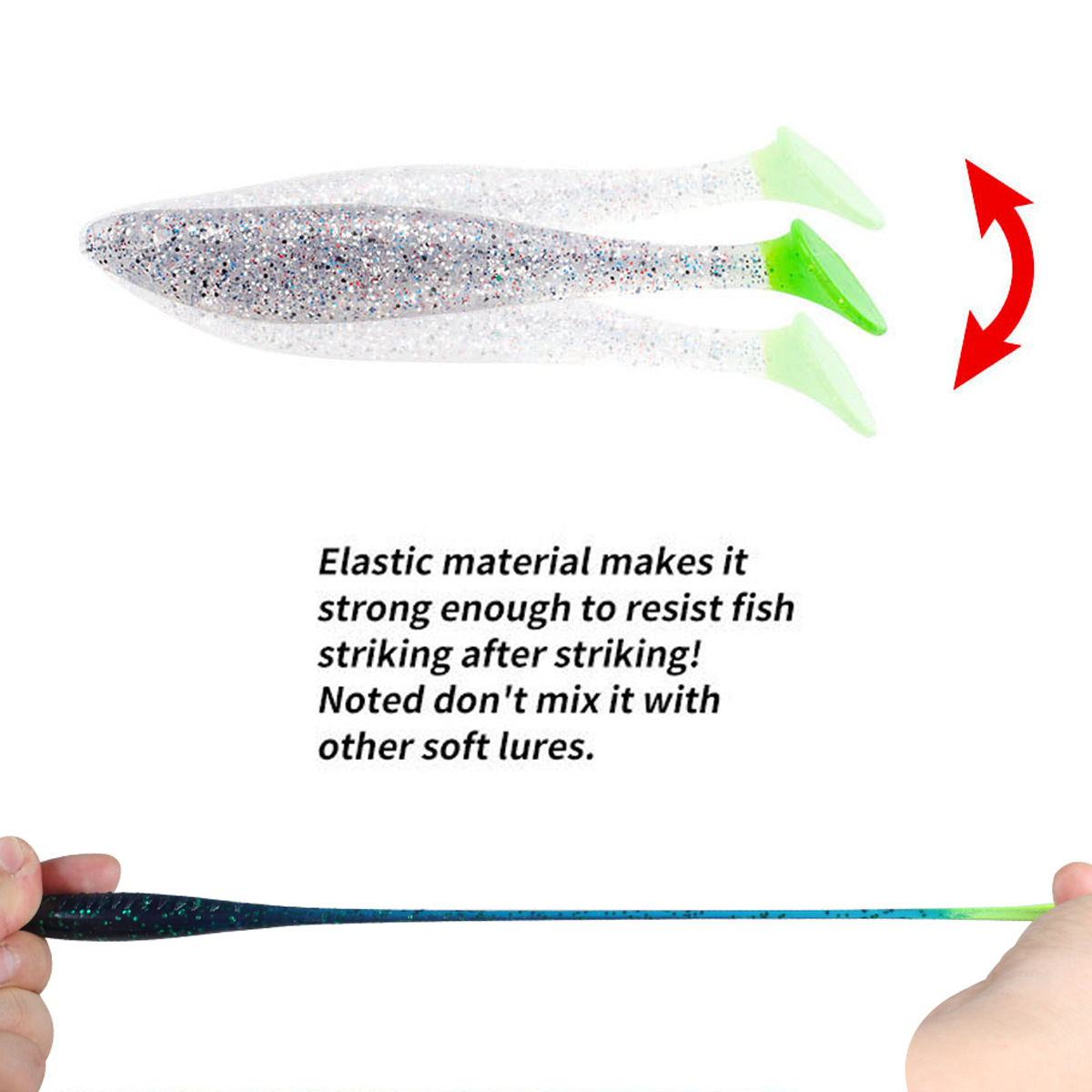 Cebo suave TPR, cola en T flotante de goma suave, cebo falso de 10cm/14cm, señuelo ZMAN, paleta, cebo suave POPTPR