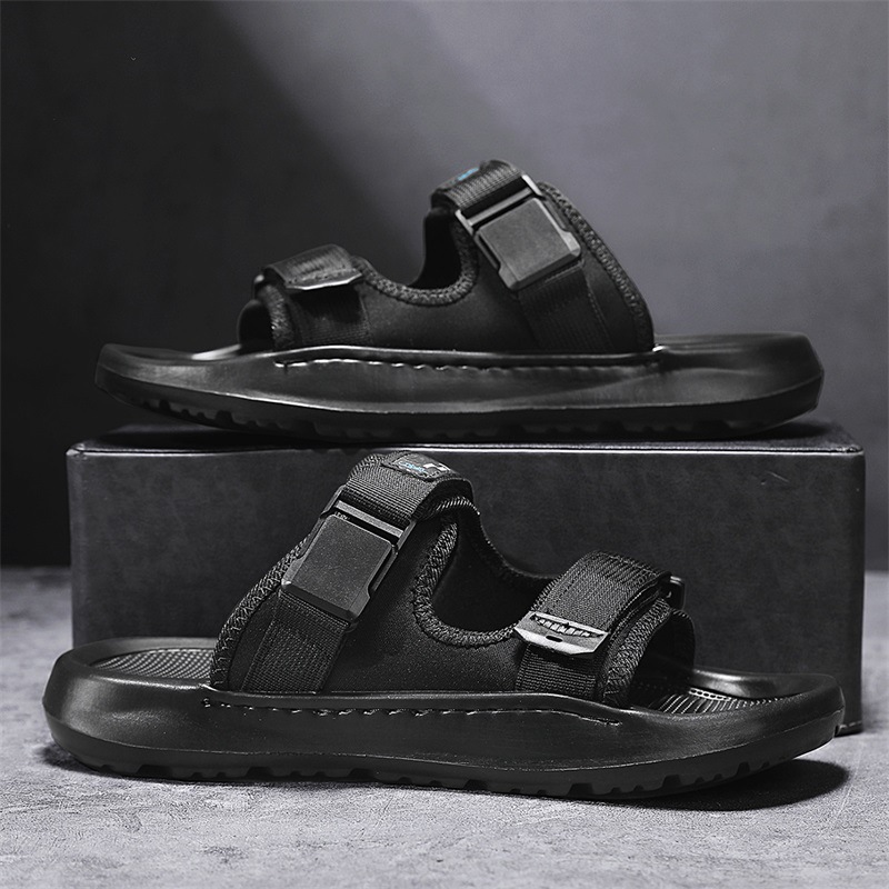 Sandalias zapatos de playa con punta abierta casuales de verano para hombres zapatos de sandalias exteriores antideslizantes de fondo suave de Tailandia para hombres