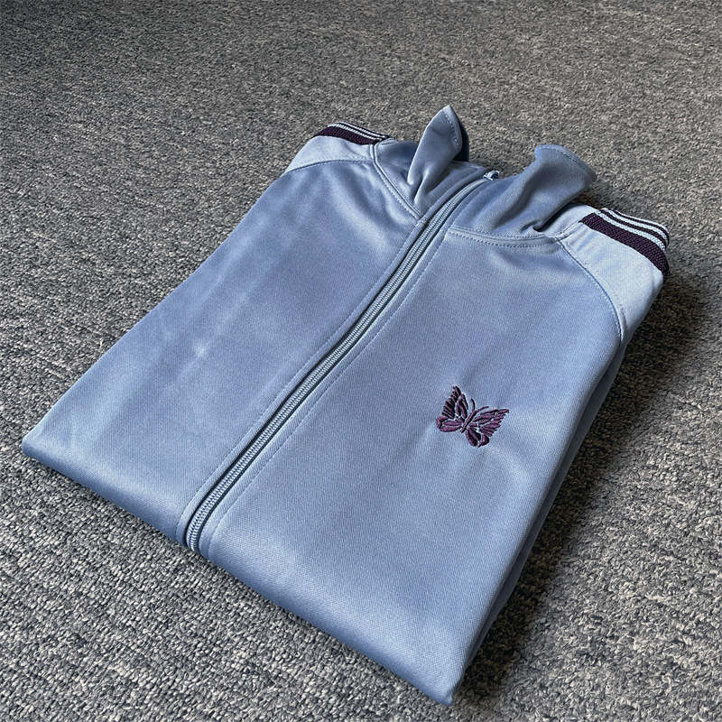 AGUJAS de PISTA de terciopelo bordado de la mariposa Japonés vintage cinta campus estilo de los hombres y las mujeres chaqueta de la chaqueta de deportes