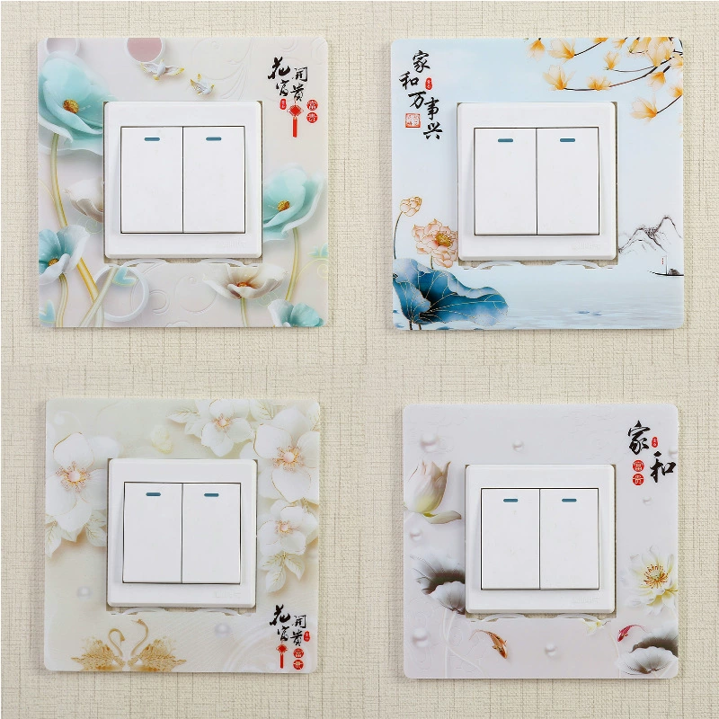 Switch key, plastic protective case on wall, lights for living room, 4 pieces
