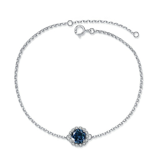 S925 joyería de plata estrella piedra grande y pequeña pulsera de moissanita mujer D color 1 quilate joyería en vivo fábrica al por mayor