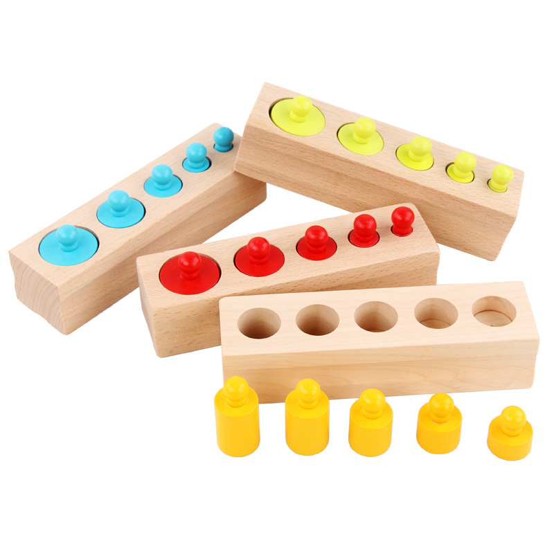 Enchufe de material didáctico sensorial Montessori Cilindro de haya Montessori Kindergarten Educación temprana para niños Edición familiar Montesai