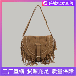 Maillard Bag 2024 New Tassel Bag Niche Retro Saddle Bag Fashion Shoulder Casual Travel Crossbody Bag