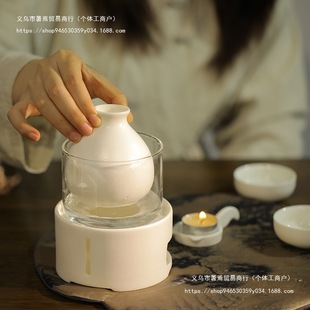 Chinese-Style Wine Warmer Home Set Ceramic Wine Pot Wine Warmer Half-Pound Yellow Wine Sake Wine Glass Wine Set Simple