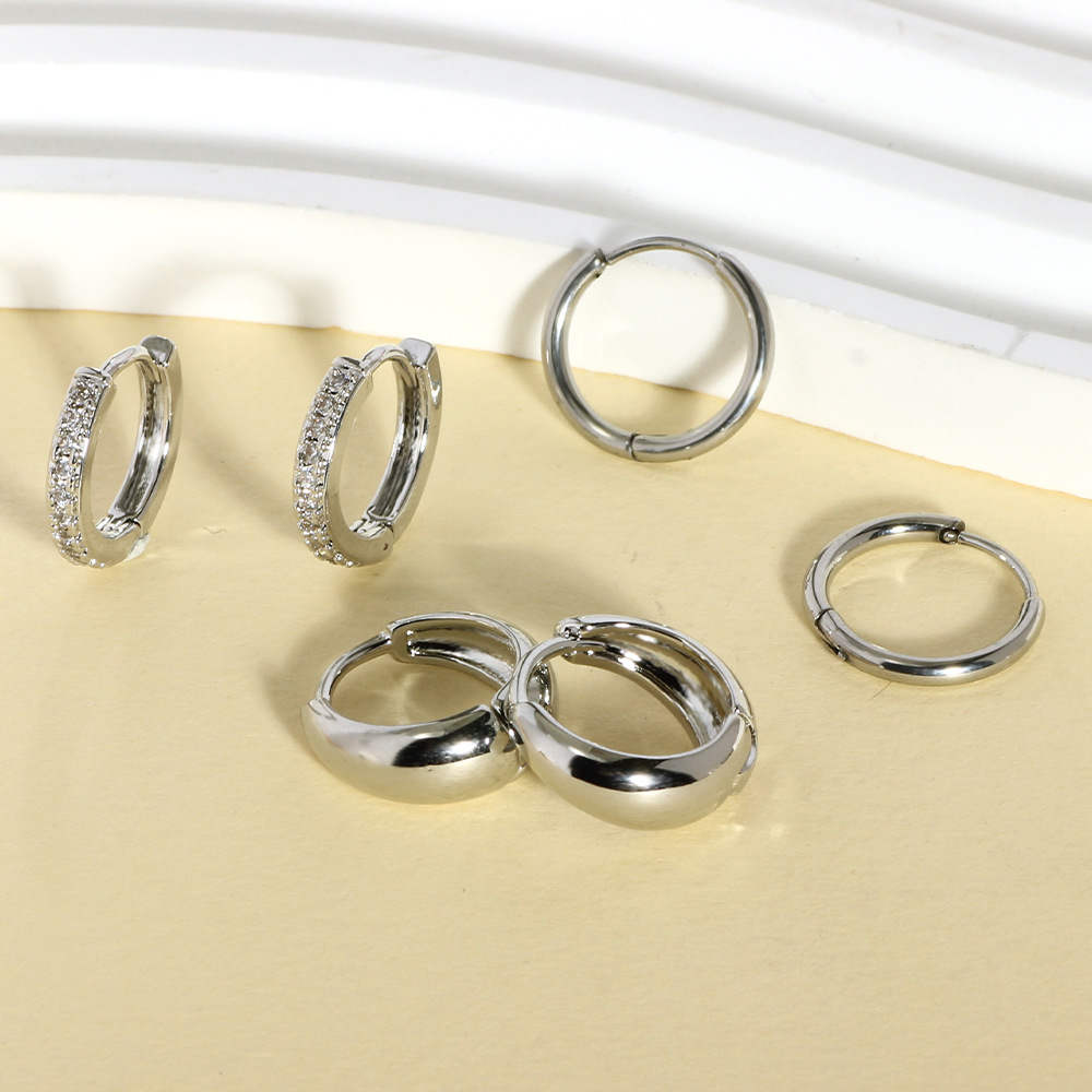 Korean Water Drop Hoop Earrings Light Luxury High-End Women's Ear Buckle 2025 New Earrings Suit Hot Sale detail image 8