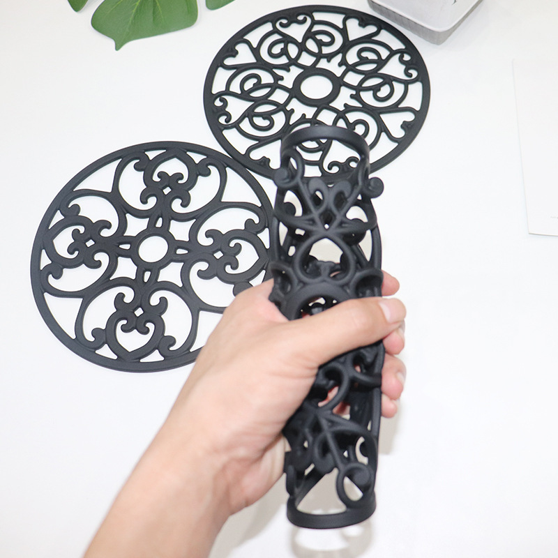 Almohadilla de aislamiento de silicona transfronteriza almohadilla de placa de silicona almohadilla de olla patrón europeo 3 unidades traje de montaña redonda estilo europeo y americano