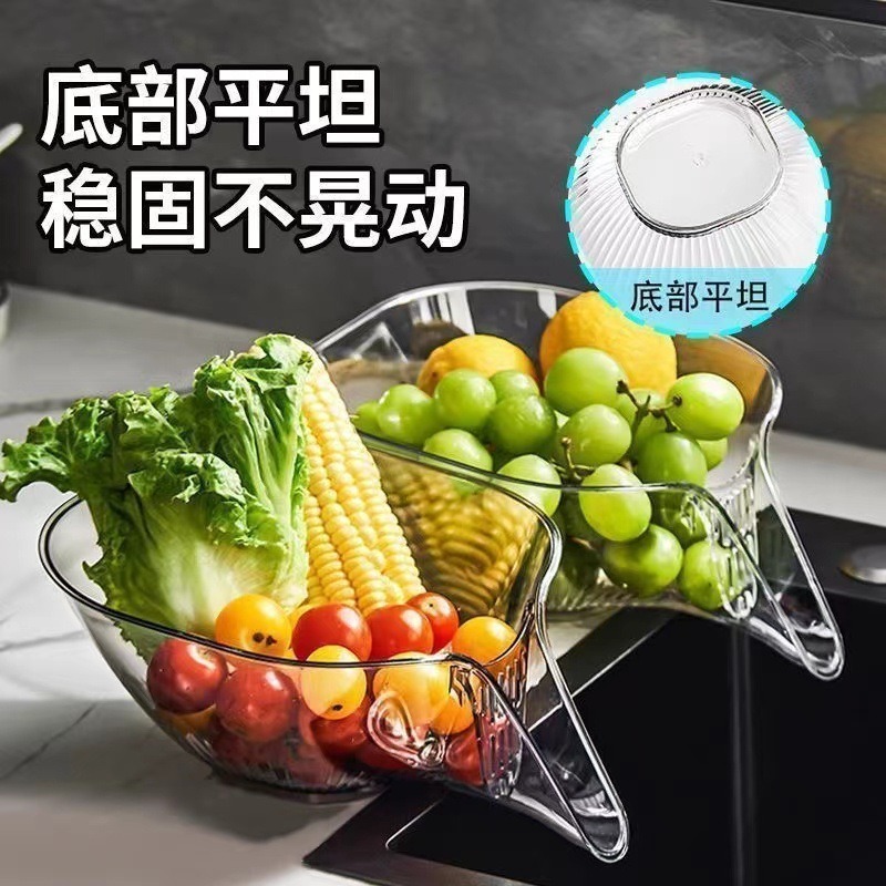 多功能沥水篮干湿分离水槽滤水篮无痕创意塑料款洗菜水池沥水架批|undefined
