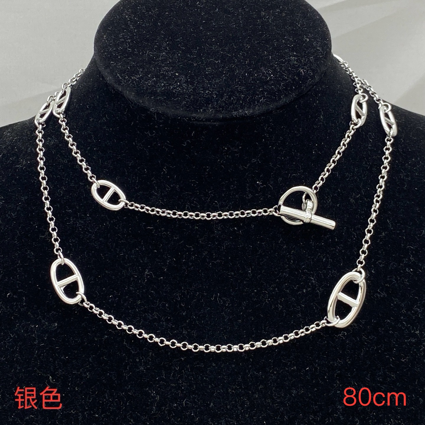 Hoogwaardige, gepersonaliseerde, veelzijdige ketting in Hermès-stijl met varkensneusdesign, Europees-Amerikaans ontwerp, eenvoudig en modieus, voor