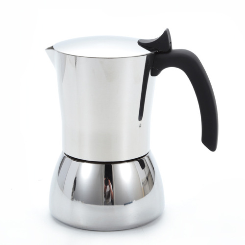 New stainless steel 304 Moka pot Italian extraction black espresso pot hand brewing pot bottom covered thickened coffee machine