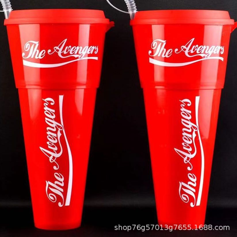 可乐两用杯网红大可乐杯子创意塑料 大号1100m包邮一次性爆米花杯