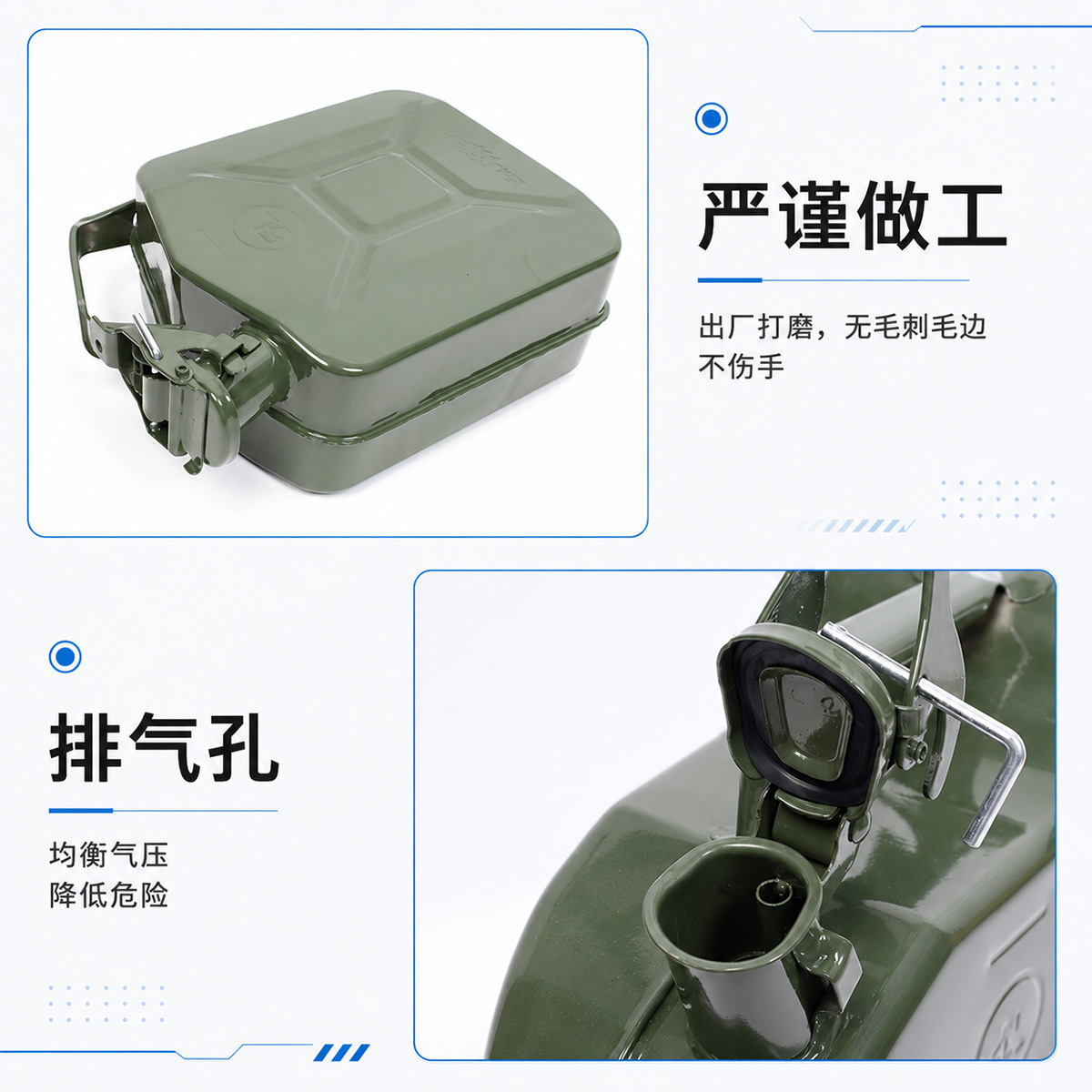 Bidón de gasolina portátil estilo americano de la marca Yinxin, de 5L, 10L y 20L, bidón para diésel, bidón para aceite, bidón para combustible, portátil image 5